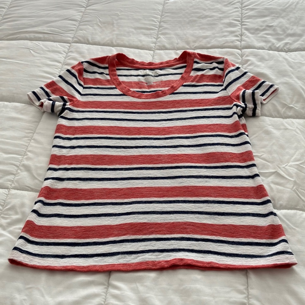 TIME AND TRU WOMEN’S MULTICOLOR STRIPED T-SHIRT SIZE S(4-6)